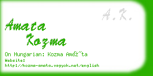 amata kozma business card